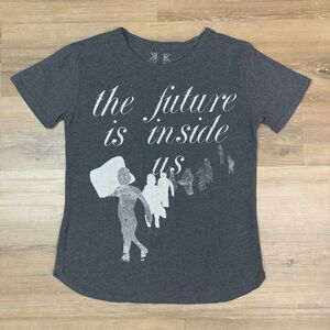 Radiohead Band Tee Womens S Numbers The Future Is Inside Us Lyrics Graphic Gray